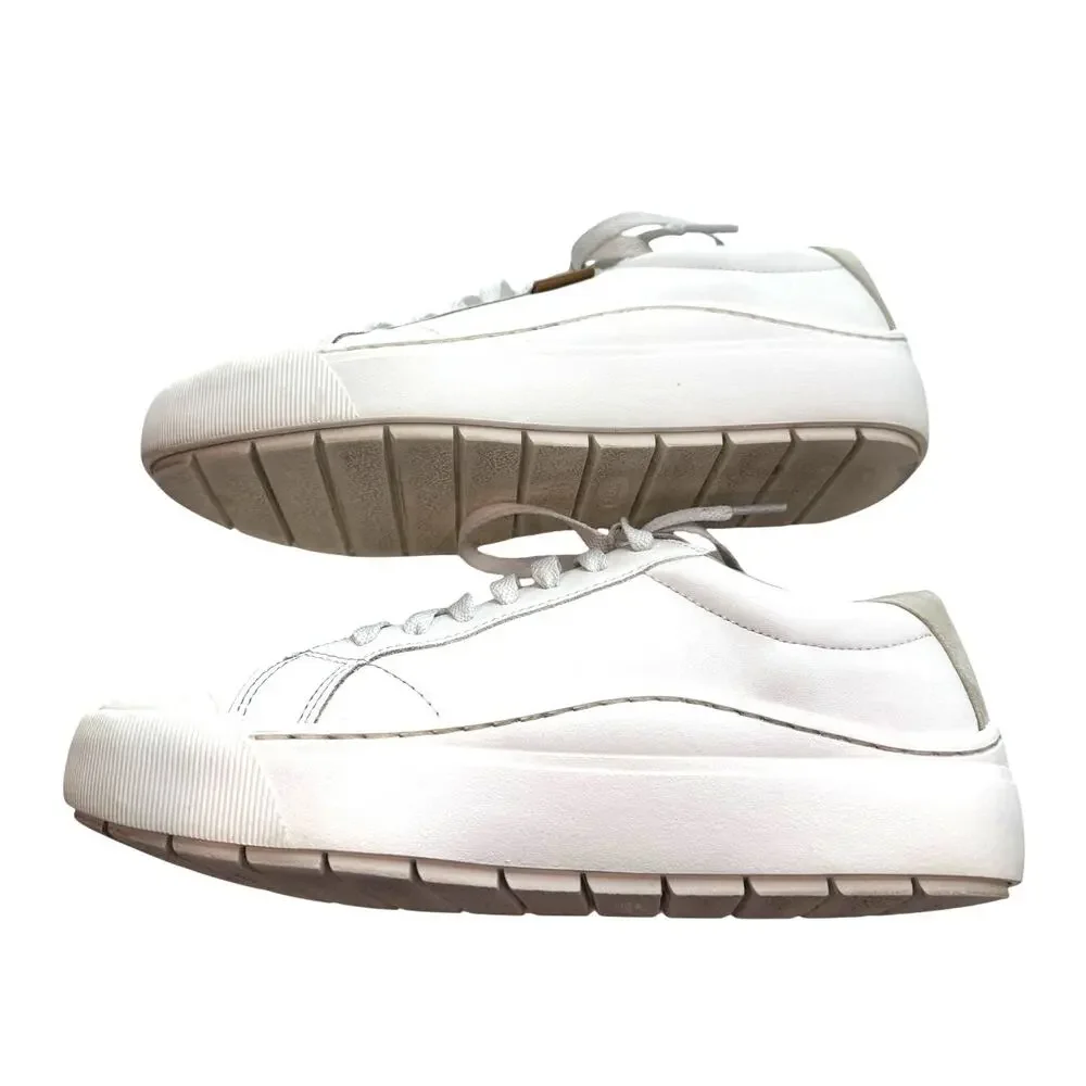 Dr Scholls Time Off White Platform Sneakers 8.5 M Lace Up Walking Shoes